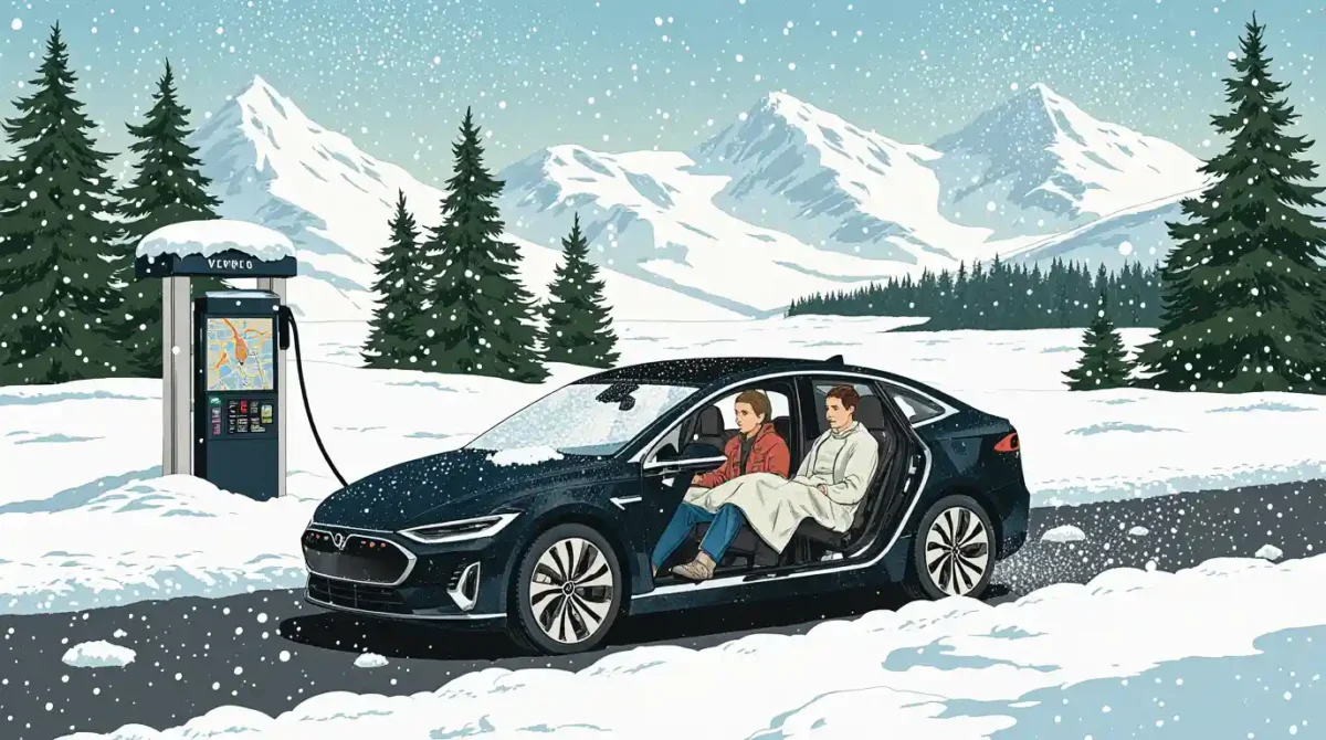 Voyage en voiture électrique en hiver autonomie