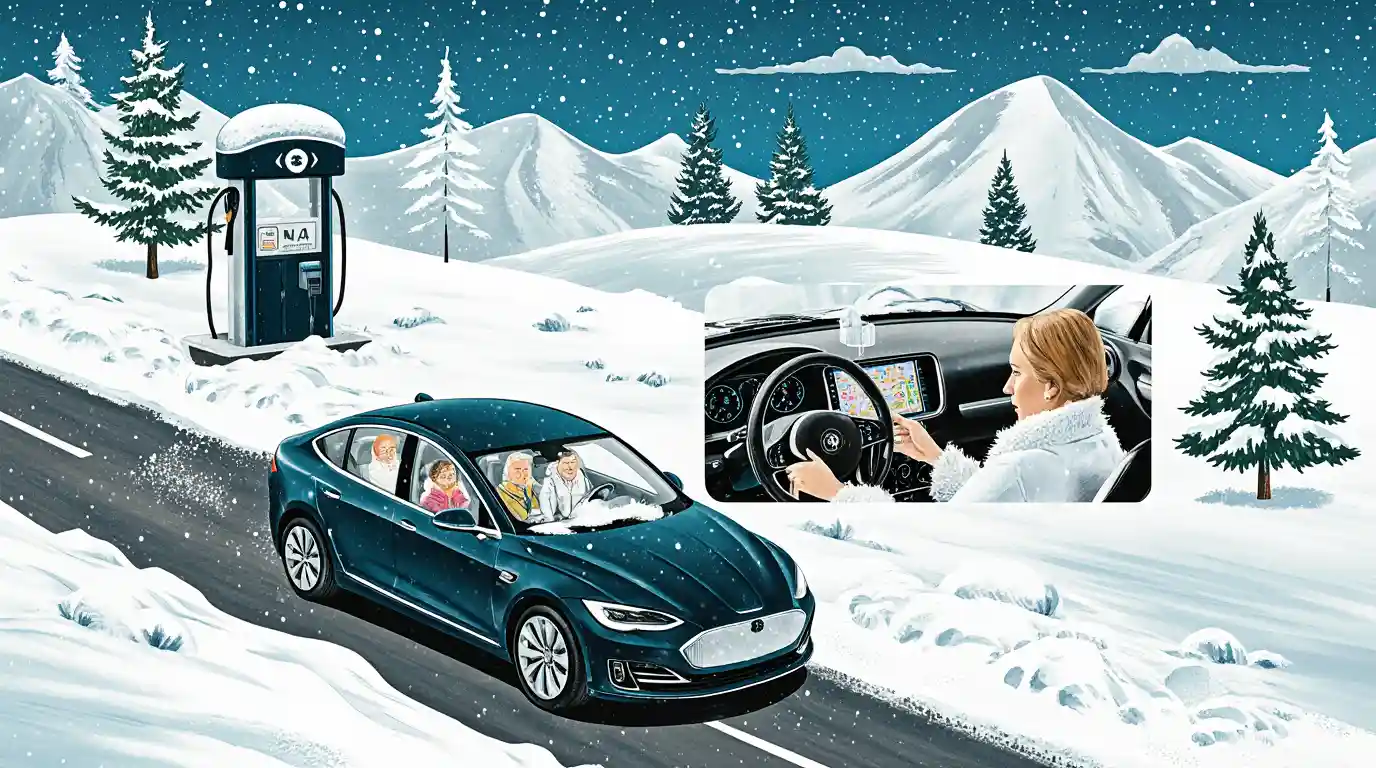 Voyage en voiture électrique en hiver autonomie réelle